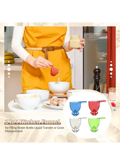 Measuring Scoop Funnel ABS Powder Funnel Water Bottle Scoop Measuring Tool - Red