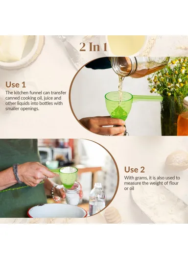 Measuring Scoop Funnel ABS Powder Funnel Water Bottle Scoop Measuring Tool - White