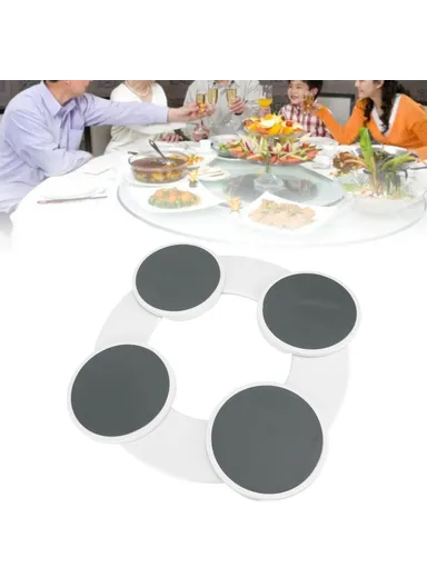 4-Trays Portable Dining Table Rotating Tray Home, 360 Degree Manual Rotating Meal Tray