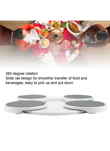 4-Trays Portable Dining Table Rotating Tray Home, 360 Degree Manual Rotating Meal Tray