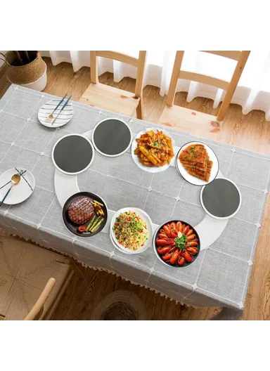 90cm 8-Trays 360 Degree Turntable Kitchen Dining Table Manual Meal Rotating Tray
