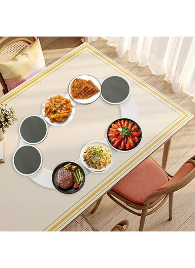 90cm 8-Trays 360 Degree Turntable Kitchen Dining Table Manual Meal Rotating Tray