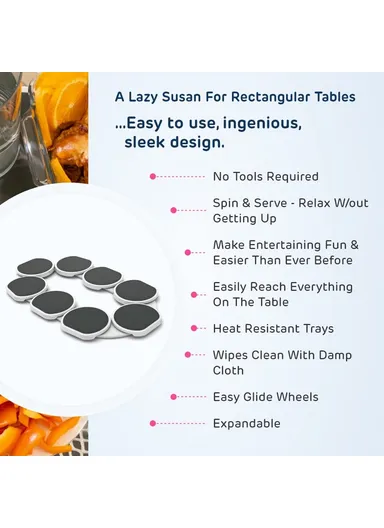 90cm 8-Trays 360 Degree Turntable Kitchen Dining Table Manual Meal Rotating Tray
