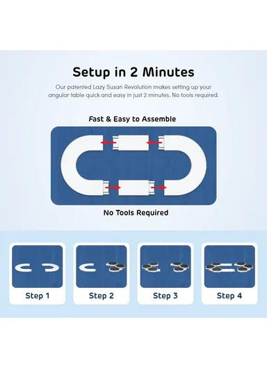 90cm 8-Trays 360 Degree Turntable Kitchen Dining Table Manual Meal Rotating Tray