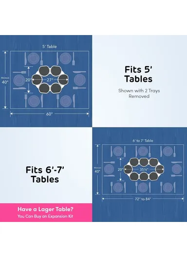 90cm 8-Trays 360 Degree Turntable Kitchen Dining Table Manual Meal Rotating Tray