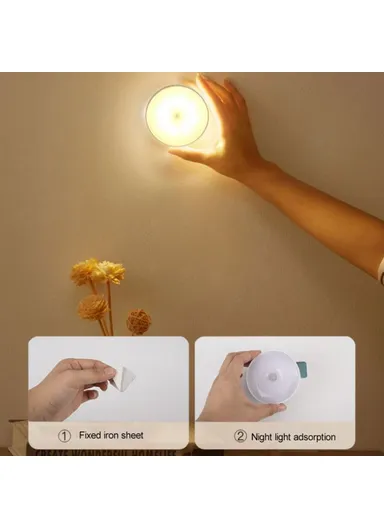 Rechargeable 150mAh Smart Motion Sensor LED Night Light with Adjustable 3 Color Modes 