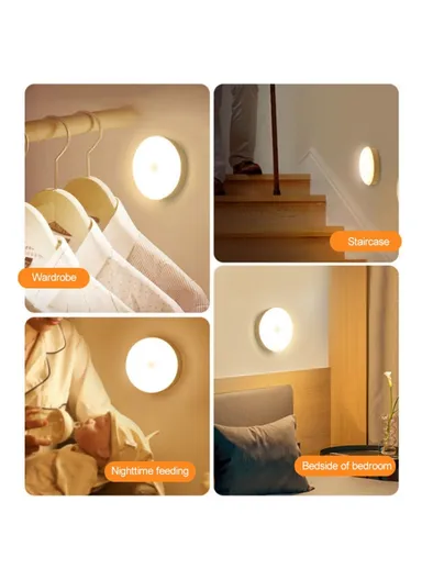 Rechargeable 150mAh Smart Motion Sensor LED Night Light with Adjustable 3 Color Modes 