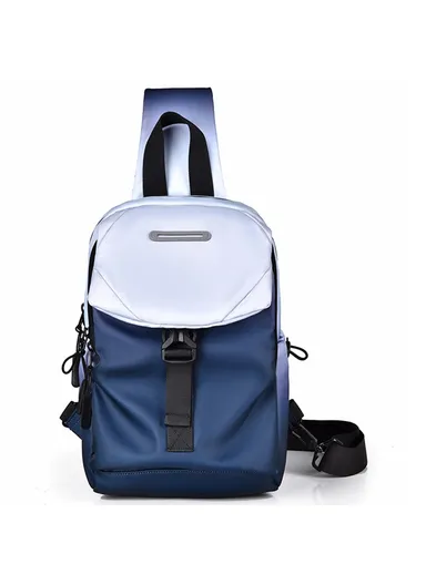 Unisex Quick Release Buckle Crossbody Bag, Multi-Use Gradient Color Chest Pack Crossbody Bag YS608 (L18 x D10 x H30)cm - Dark Blue