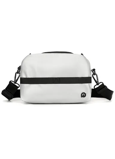 Multifunctional Sports Crossbody Bag with Shoulder Strap, Waterproof Multi-Use Nylon Fabric Shoulder Bag 880 (L22 x D8 x H15)cm - White
