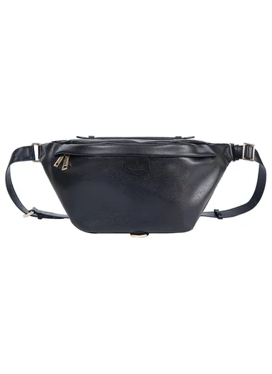 Vintage Crossbody Bag, Fanny Pack PU Leather Sling Chest Bag N8854 (L38 x D14 x H18)cm - Black