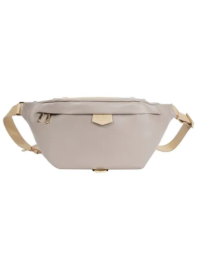 Vintage Crossbody Bag, Fanny Pack PU Leather Sling Chest Bag N8854 (L38 x D14 x H18)cm - Beige
