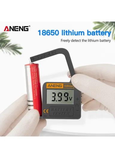 Battery Tester 168MAX Digital Display Tester Battery Voltage Checker Battery Capacity Testing Tool Universal Tester for Checking AAA AA Button Battery