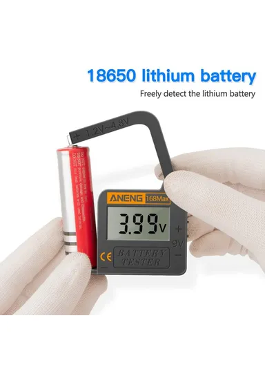 Battery Tester 168MAX Digital Display Tester Battery Voltage Checker Battery Capacity Testing Tool Universal Tester for Checking AAA AA Button Battery