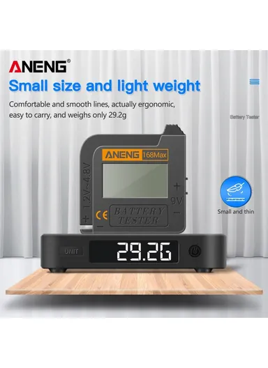 Battery Tester 168MAX Digital Display Tester Battery Voltage Checker Battery Capacity Testing Tool Universal Tester for Checking AAA AA Button Battery