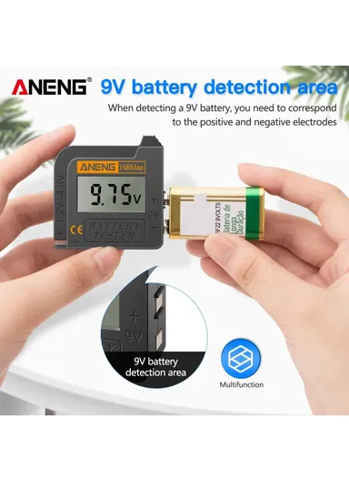 Battery Tester 168MAX Digital Display Tester Battery Voltage Checker Battery Capacity Testing Tool Universal Tester for Checking AAA AA Button Battery