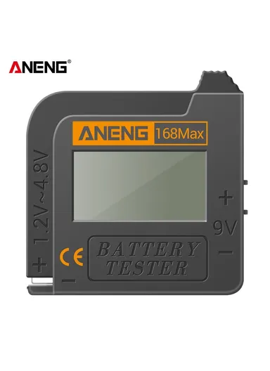 Battery Tester 168MAX Digital Display Tester Battery Voltage Checker Battery Capacity Testing Tool Universal Tester for Checking AAA AA Button Battery