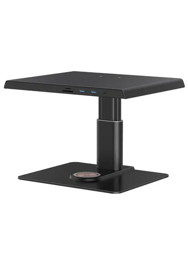 Aluminum Alloy Computer Monitor Stand Riser USB Hub Docking Station Wireless Charger Z10Q