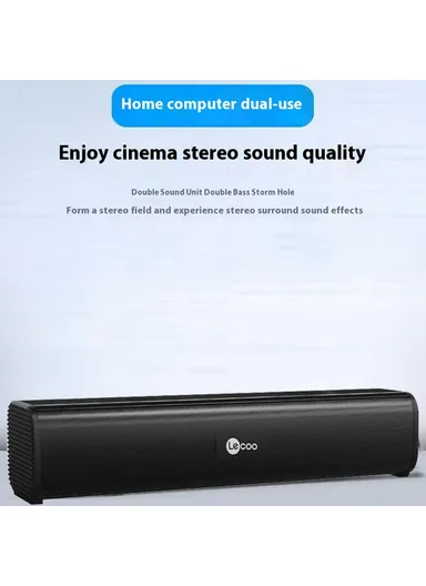 USB Soundbar Speaker with Enhanced Bass &amp; 3.5mm Jack LECOO DS107 