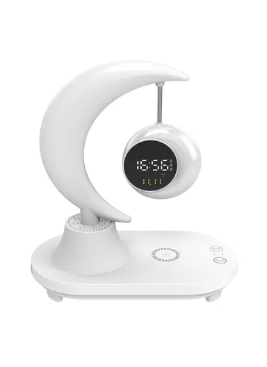 Bluetooth-compatible Speaker Bedside Lamp Colorful Ambient Light Phone Wireless Charger Alarm Clock