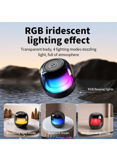 Portable Bluetooth-compatible Speaker RGB Atmosphere Light Gyro Rotation Wireless Loudspeaker M88