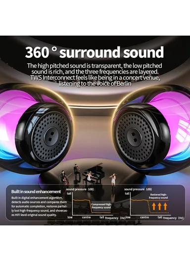Portable Bluetooth-compatible Speaker RGB Atmosphere Light Gyro Rotation Wireless Loudspeaker M88