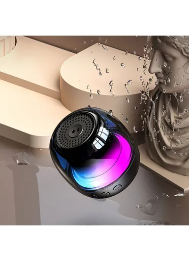 Portable Bluetooth-compatible Speaker RGB Atmosphere Light Gyro Rotation Wireless Loudspeaker M88