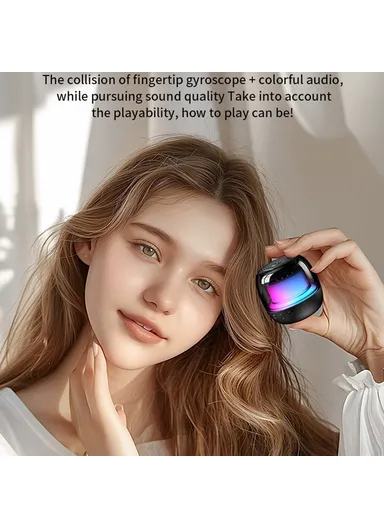 Portable Bluetooth-compatible Speaker RGB Atmosphere Light Gyro Rotation Wireless Loudspeaker M88