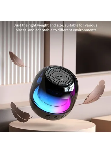 Portable Bluetooth-compatible Speaker RGB Atmosphere Light Gyro Rotation Wireless Loudspeaker M88