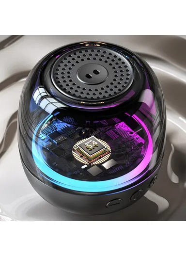 Portable Bluetooth-compatible Speaker RGB Atmosphere Light Gyro Rotation Wireless Loudspeaker M88