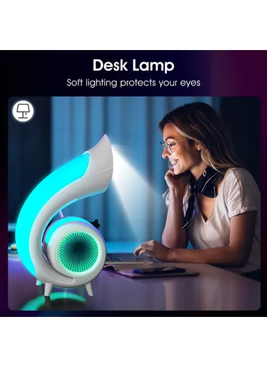 1200mAh Retro Conch Bluetooth-compatible Speaker Abyss Lamp Multi-Function Alarm Clock Makeup Mirror with RGB Light G69