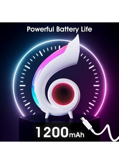 1200mAh Retro Conch Bluetooth-compatible Speaker Abyss Lamp Multi-Function Alarm Clock Makeup Mirror with RGB Light G69