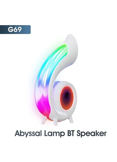 1200mAh Retro Conch Bluetooth-compatible Speaker Abyss Lamp Multi-Function Alarm Clock Makeup Mirror with RGB Light G69