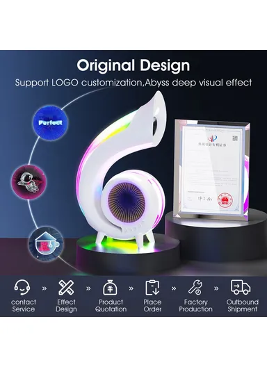 1200mAh Retro Conch Bluetooth-compatible Speaker Abyss Lamp Multi-Function Alarm Clock Makeup Mirror with RGB Light G69