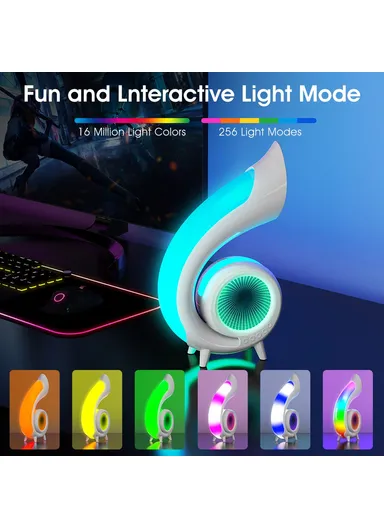 1200mAh Retro Conch Bluetooth-compatible Speaker Abyss Lamp Multi-Function Alarm Clock Makeup Mirror with RGB Light G69