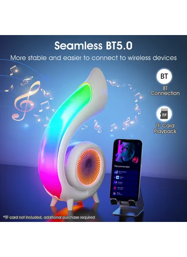 1200mAh Retro Conch Bluetooth-compatible Speaker Abyss Lamp Multi-Function Alarm Clock Makeup Mirror with RGB Light G69