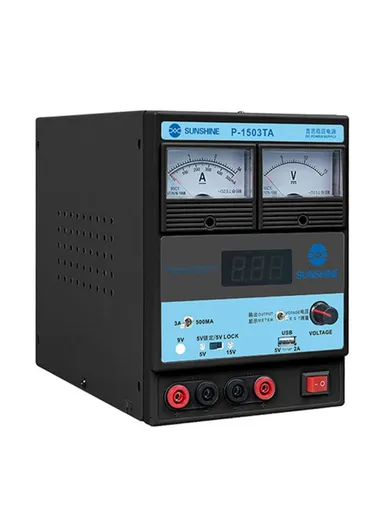 3A DC Regulated Power Supply Laboratory Test DC Power Supply Voltage Regulator Mobile Phone Repair Tool P-1503TA (L22.5 x W14.2 x H20.2)cm - EU Plug