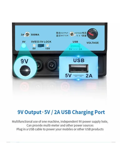 3A DC Regulated Power Supply Laboratory Test DC Power Supply Voltage Regulator Mobile Phone Repair Tool P-1503TA (L22.5 x W14.2 x H20.2)cm - EU Plug