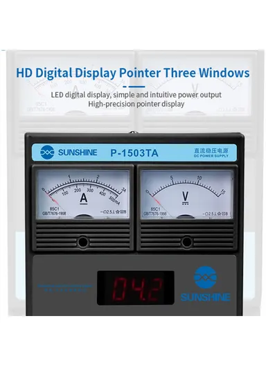 3A DC Regulated Power Supply Laboratory Test DC Power Supply Voltage Regulator Mobile Phone Repair Tool P-1503TA (L22.5 x W14.2 x H20.2)cm - EU Plug