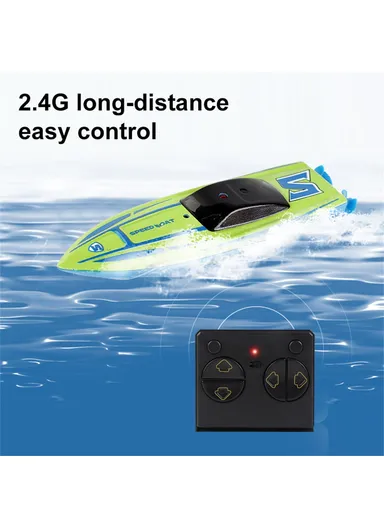 Mini Remote Control Boat RC Boat 2.4Ghz 360 Rotating USB Rechargeable Speedboat Model Toy - Orange