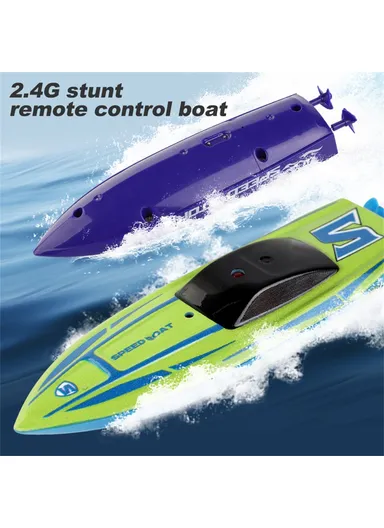 Mini Remote Control Boat RC Boat 2.4Ghz 360 Rotating USB Rechargeable Speedboat Model Toy - Orange