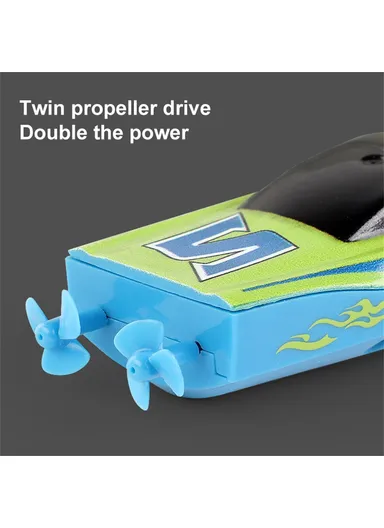 Mini Remote Control Boat RC Boat 2.4Ghz 360 Rotating USB Rechargeable Speedboat Model Toy - Orange