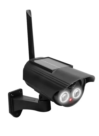 500mAh Solar Powered Dummy Security Camera, Waterproof Motion Sensor Night Activation Rotation Fake CCTV Camera