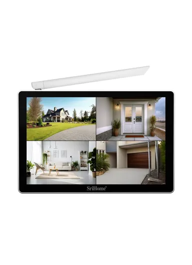 10.1 Inch LCD Screen 8CH WiFi NVR 5MP HD CCTV Camera Kit, Multi-Use Indoor &amp; Outdoor Waterproof Surveillance Security Camera NVS010+IPC047 - EU Plug