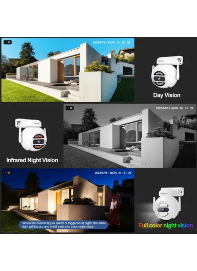 10.1 Inch LCD Screen 8CH WiFi NVR 5MP HD CCTV Camera Kit, Multi-Use Indoor &amp; Outdoor Waterproof Surveillance Security Camera NVS010+IPC047 - EU Plug