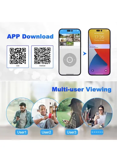 1 to 4 Wireless Touch Screen 5MP HD Surveillance Camera NVR Video Recorder EU Plug NVS010