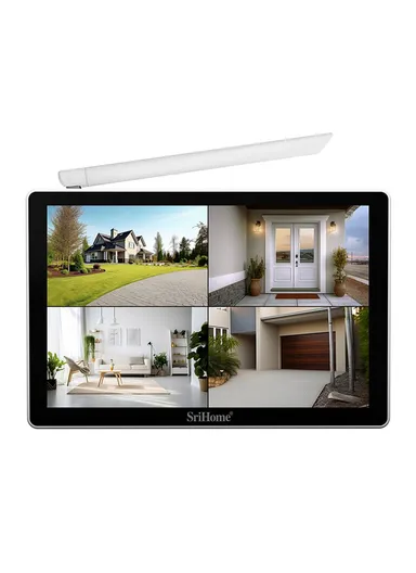 1 to 4 Wireless Touch Screen 5MP HD Surveillance Camera NVR Video Recorder EU Plug NVS010