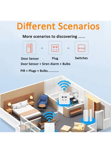 Tuya Smart Zigbee Vibration Sensor Door Magnetic Two-In-One Smart Home Vibration Sensor