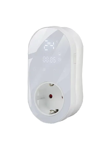 Smart WiFi Plug In Thermostat Temperature Controller Socket BHT12-EW-WIFI - White / EU Plug