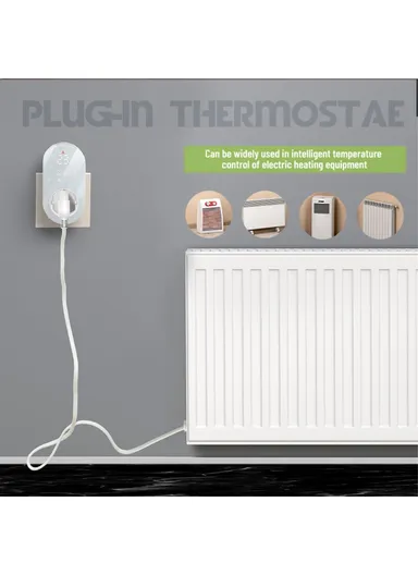 Smart WiFi Plug In Thermostat Temperature Controller Socket BHT12-EW-WIFI - White / EU Plug
