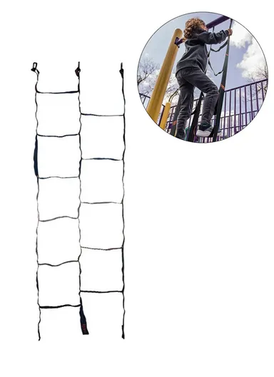 300cm Double Row Children Climbing Ladder, Outdoor Escape Rescue Training Rope Ladder